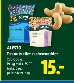 Lidl Peanuts eller cashewnødder tilbud