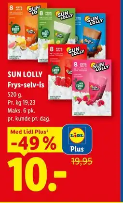 Lidl SUN LOLLY Frys-selv-is, App-pris tilbud