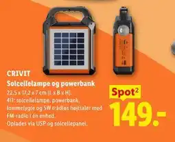 Lidl CRIVIT Solcellelampe og powerbank tilbud