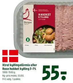 Coop 365 Xtra! kyllingelårmix eller Rose hakket kylling 3-7% tilbud