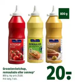 Coop 365 Graasten ketchup, remoulade eller sennep tilbud