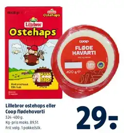 Coop 365 Lillebror ostehaps eller Coop flødehavarti tilbud