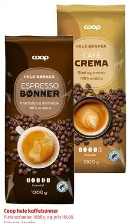 Coop 365 Coop hele kaffebønner tilbud
