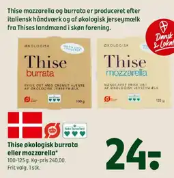 Coop 365 Thise økologisk burrata eller mozzarella tilbud
