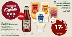 Coop 365 Heinz tomatketchup eller sauce tilbud