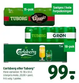 Coop 365 Carlsberg eller Tuborg tilbud