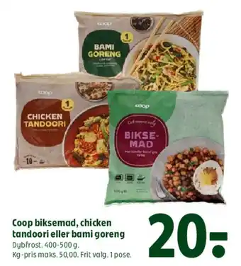 Coop 365 Coop biksemad, chicken tandoori eller bami goreng tilbud