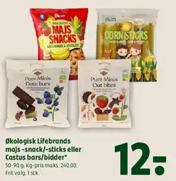 Coop 365 Økologisk Lifebrands majs-snack/-sticks eller Cactus bars/blader tilbud