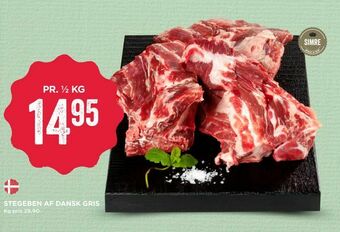 MENY STEGEBEN AF DANSK GRIS tilbud