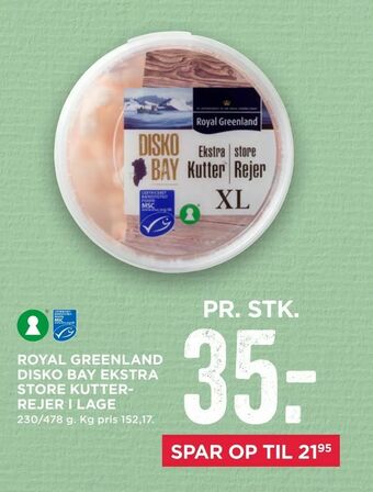 MENY Royal greenland disko bay ekstra store kutter- rejer i lage tilbud