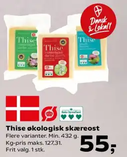 SuperBrugsen Thise økologisk skæreost tilbud
