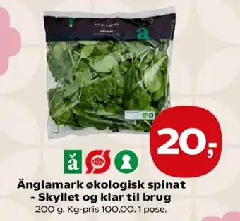 SuperBrugsen Änglamark økologisk spinat tilbud