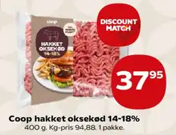 SuperBrugsen Coop hakket oksekød 14-18% tilbud