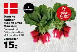 SuperBrugsen Danske radiser med top fra Månsson tilbud
