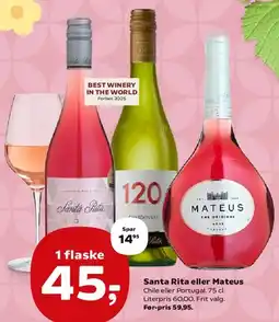 SuperBrugsen Santa Rita eller Mateus tilbud
