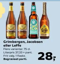 SuperBrugsen Grimbergen, Jacobsen eller Leffe tilbud