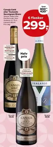 SuperBrugsen Canaja Gold eller Yealands Sauvignon Blanc (6 flasker) tilbud