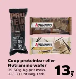 SuperBrugsen Coop proteinbar / Nutramino wafer tilbud