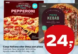 SuperBrugsen Coop Italiana eller Deep pan pizza tilbud