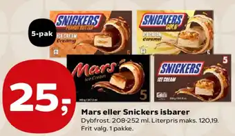 SuperBrugsen Mars eller Snickers isbarer tilbud