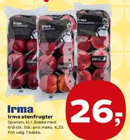 Kvickly Irma stenfrugter tilbud