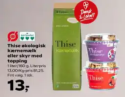 Kvickly Thise økologisk kærnemælk eller skyr med topping tilbud