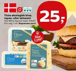 Kvickly Thise økologisk blå, tapas- eller skiveost tilbud