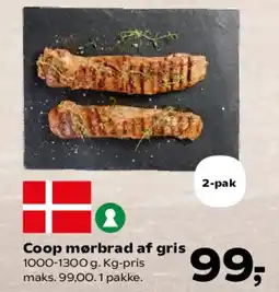 Kvickly Coop mørbrad af gris tilbud