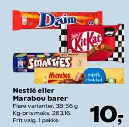 Kvickly Nestlé eller Marabou barer tilbud