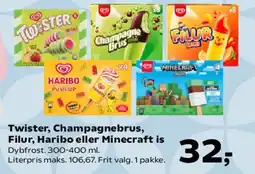 Kvickly Twister, Champagnebrus, Filur, Haribo eller Minecraft is tilbud