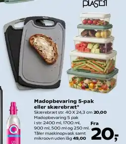 Kvickly Madopbevaring 5-pak eller skærebræt tilbud