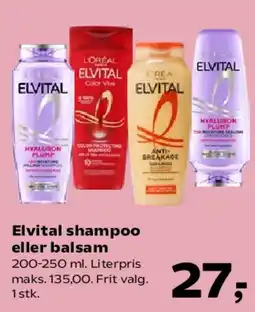 Kvickly Elvital shampoo eller balsam tilbud