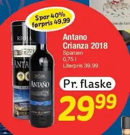 Fakta Tyskland Antano Crianza 2018 tilbud