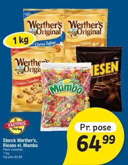Fakta Tyskland Storck: Werther's / Riesen / Mamba tilbud
