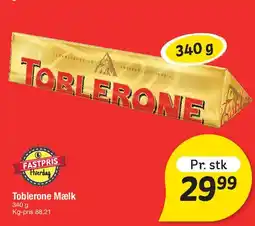 Fakta Tyskland Toblerone Mælk 340 g tilbud