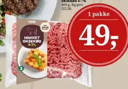 Dagli'Brugsen Coop hakket oksekød 4-7% tilbud