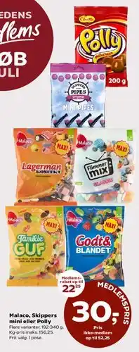 Dagli'Brugsen Malaco, Skippers mini eller Polly tilbud