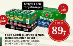 Dagli'Brugsen Faxe Kondi eller Pepsi Max tilbud