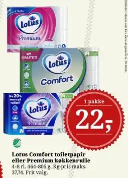 Dagli'Brugsen Lotus Comfort toiletpapir eller Premium køkkenrulle tilbud