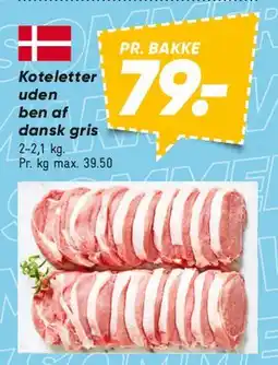Bilka Koteletter uden ben af dansk gris tilbud