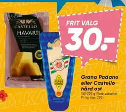 Bilka Grana Padano eller Castello (hård ost) tilbud