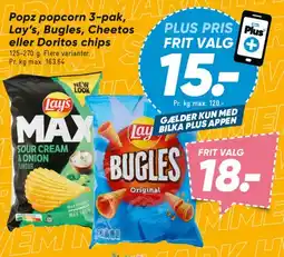 Bilka Popz / chips (Lay's, Bugles, Cheetos, Doritos) tilbud