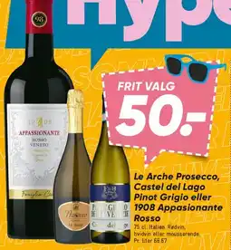 Bilka Le Arche Prosecco, Castel del Lago Pinot Grigio eller 1908 Appassionante Rosso tilbud