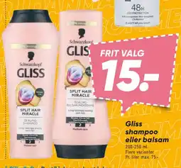 Bilka Gliss shampoo eller balsam tilbud