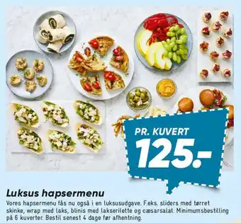 Bilka Luksus hapsermenu tilbud