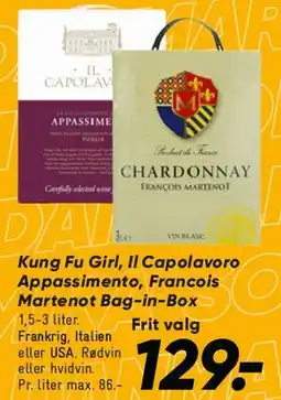 Bilka Kung Fu Girl / Il Copolavoro Appassimento / François Martenot (Bag-in-Box) tilbud