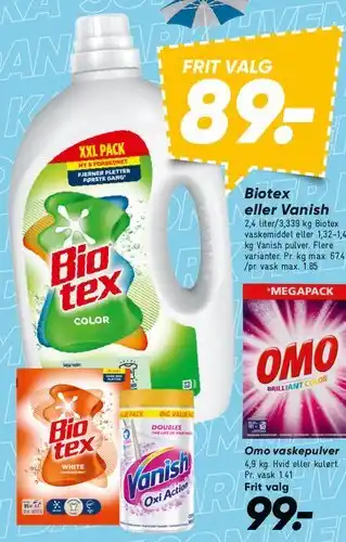 Bilka Biotex eller Vanish tilbud