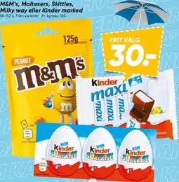 Bilka M&M's, Maltesers, Skittles, Milky Way eller Kinder tilbud