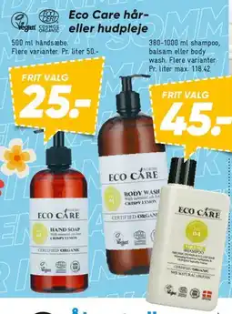 Bilka Eco Care - hår- eller hudpleje tilbud
