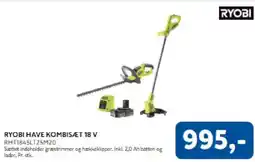 Davidsen Ryobi Have kombisæt 18 v tilbud